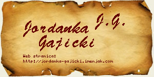 Jordanka Gajicki vizit kartica